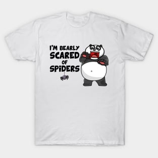 Bearly scared of spiders (on light colors) T-Shirt